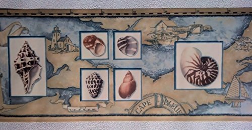 Nautical Sea Shell Wall Border - Beach Room Decor Wallpaper Roll #TOP4