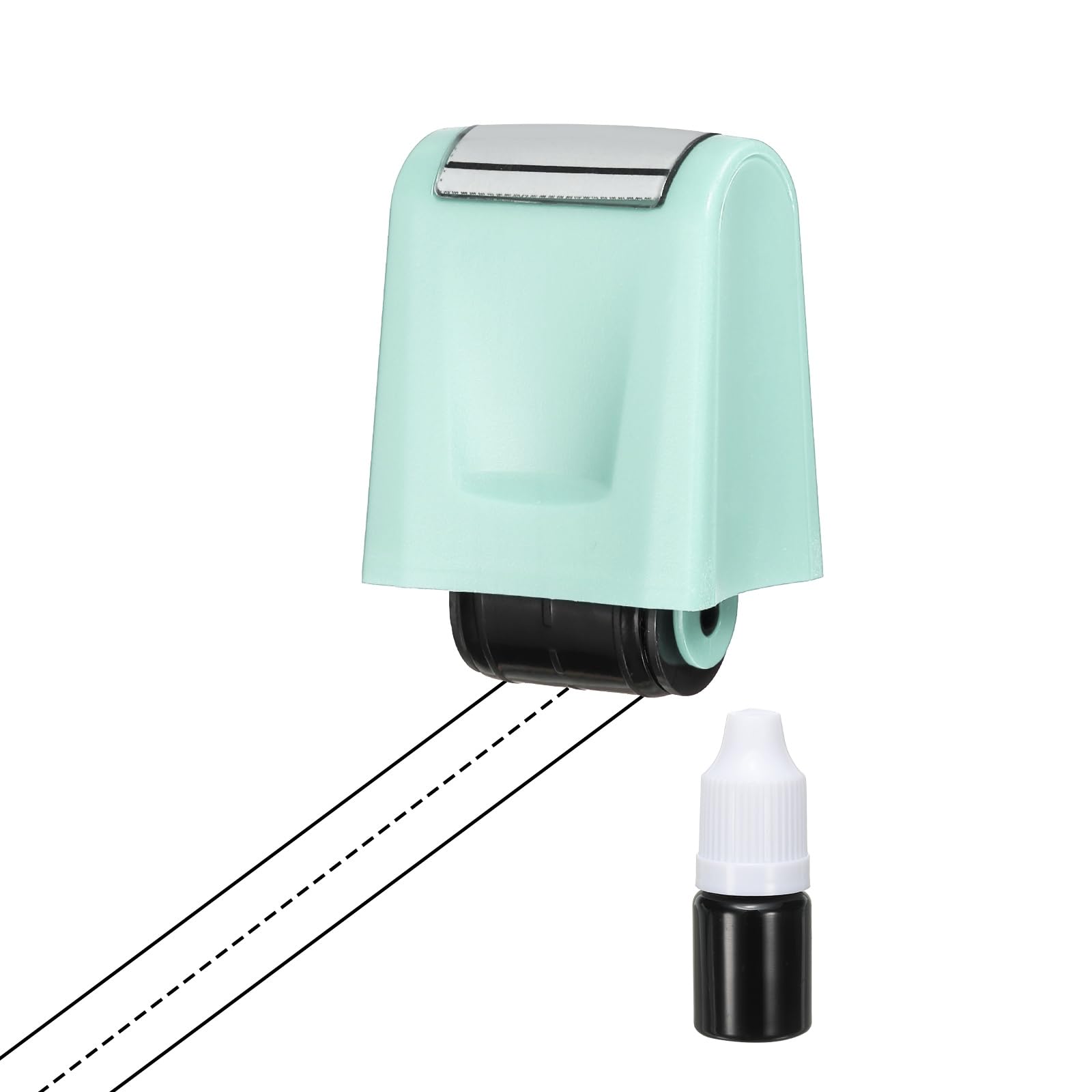 PATIKIL Dashed Handwriting Lines Practice Roller Stamp, Self Inking Line Rolling Stamps Sentence Strips Handwriting Practice for Teachers Classroom Office Home, Light Sky Blue