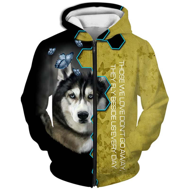 Sweat Husky Sibérien 3D décontracté en polyester pour hommes et femmes