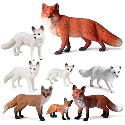 SIENON 8Pcs Realistic Fox Figures Set Cover