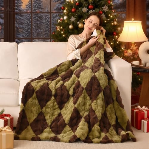 Image of Bearhug Heated Throw Blanket, 50 inch x 60 inch Electric Throw, Faux Fur & Warm Sherpa, 4h Auto-Off Timer & 6 Heating Levels,ETL Certified, Machine Washable, Gift Box Packaging
