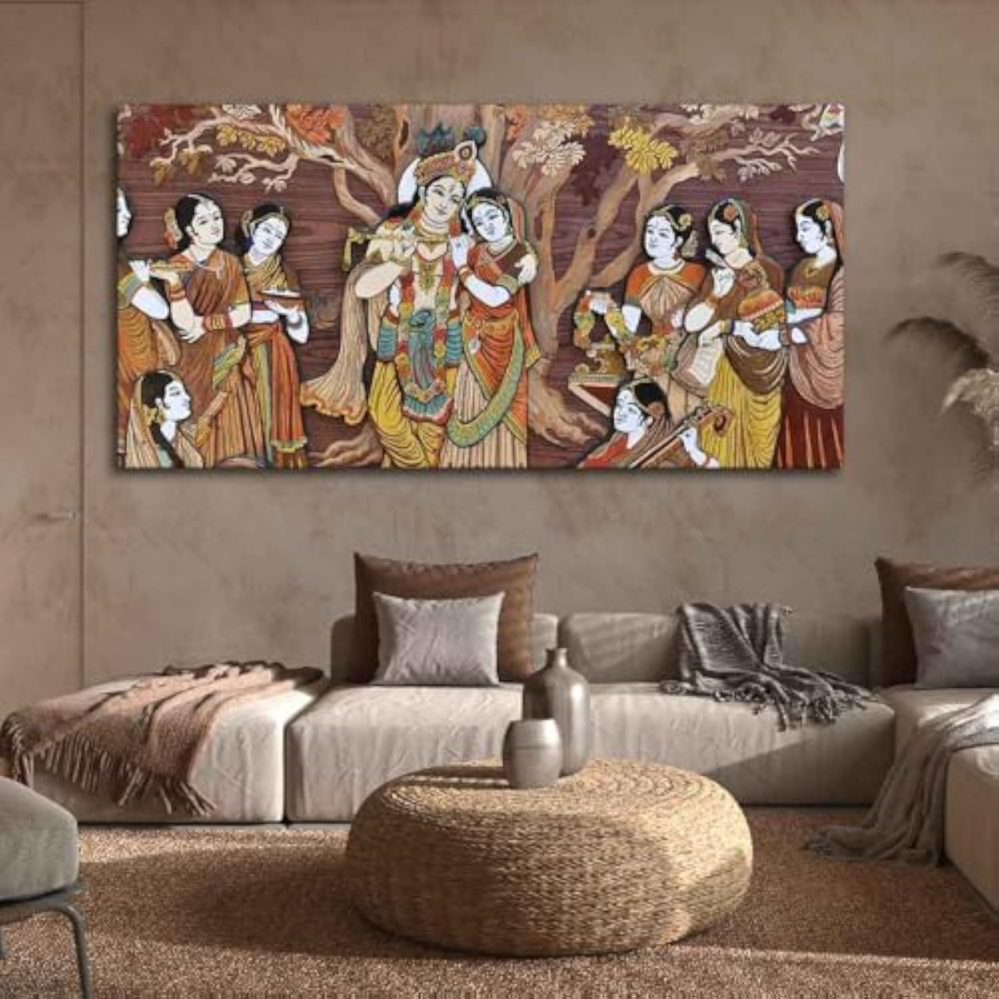 AADEE CRAFT Beautiful Lord Krishna Wall Art, Framed Canvas