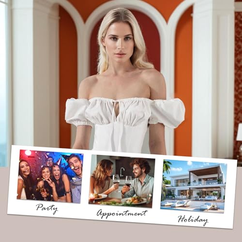 Women's Summer Commuter Maxi Dress, 2025 French Style Temperament Puff Sleeve Lacing Waist Slit Skirt Long Dress4