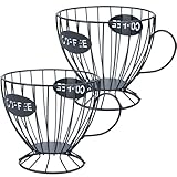 H&W 2PCS Coffee Pod Holder & Capsule Basket, Metal Coffee Bar Organizer for Kitchen Dinning Room Office Home Cafe Hotel (Black)