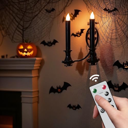 Velas de Halloween con control remoto para iluminar ventanas sin peligro 5
