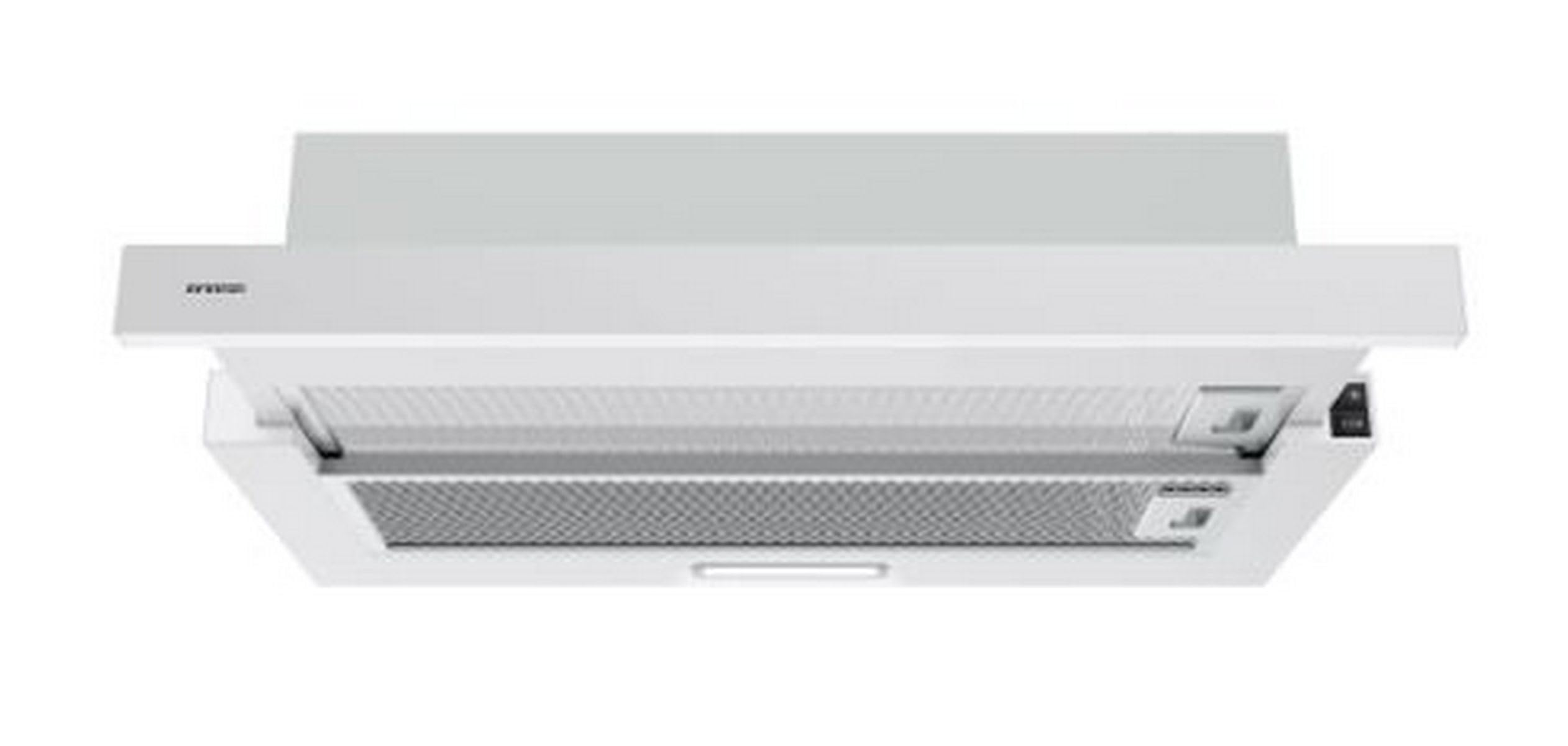 INFINITON Campana Encastrable CMPE-64WBM, 400 m3/h, Ancho de 60 cm, 2 Niveles de potencia, Filtros de aluminio incorporado, Luz Led, B, Blanco