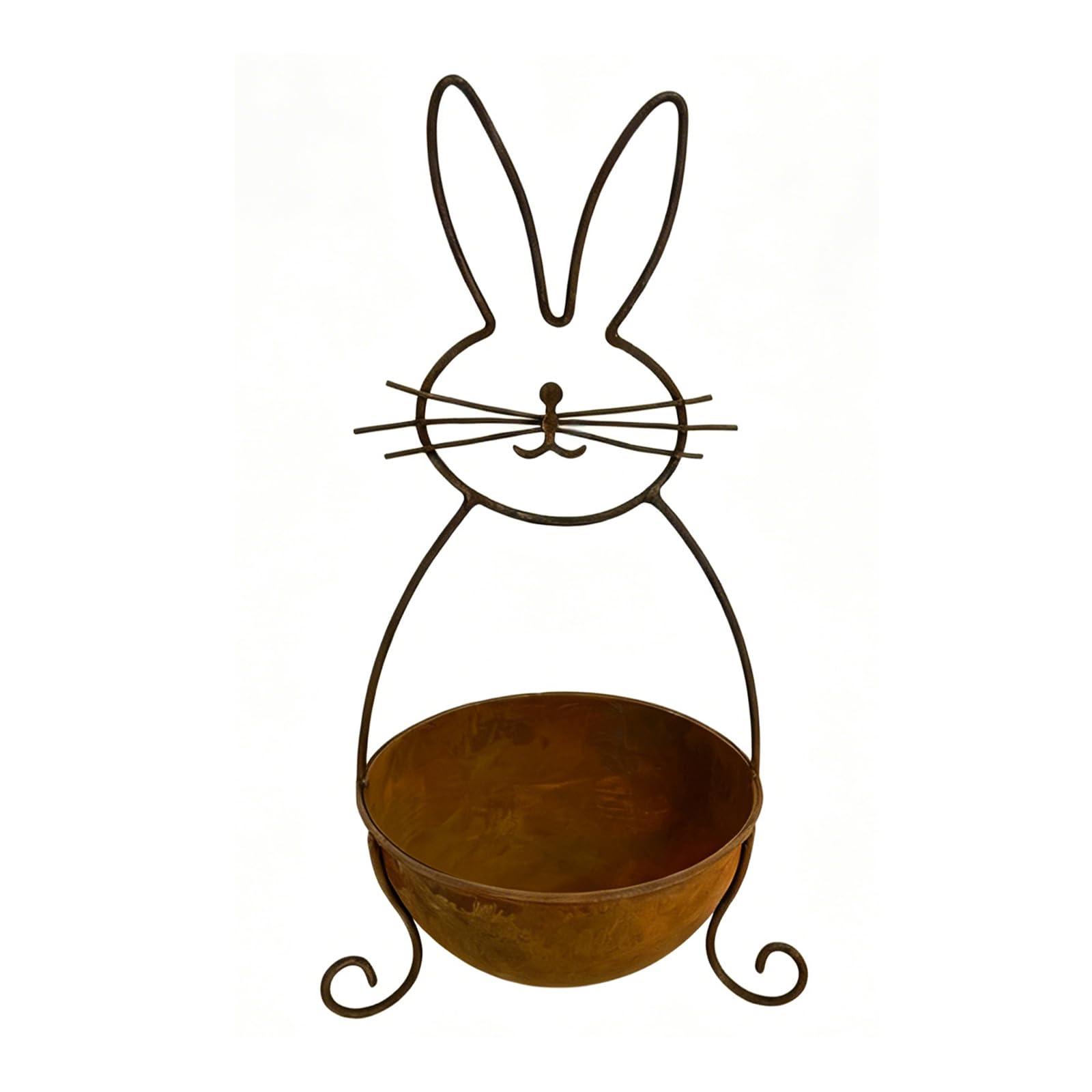 Limtula Handcrafted Rusty Iron Cats Planter Distressed Iron Cats Shape Flower Pots for Home and Garden Decoration Unique Plant Container