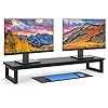 YAOHUOO Dual Monitor Stand Riser, 39Inch Large Monitor Stands for 2 Monitors, Computer Monitor Stand, Wooden Desktop Oraganizer Shelf for Office Desk Computer,Laptop,TV