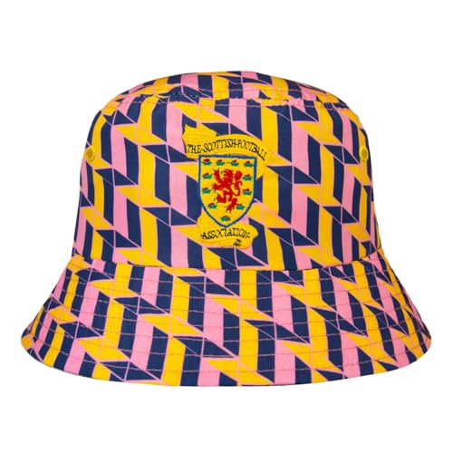 Scotland Official SFA 1990 Third Bucket Hat Navy Yellow Pink L/XL