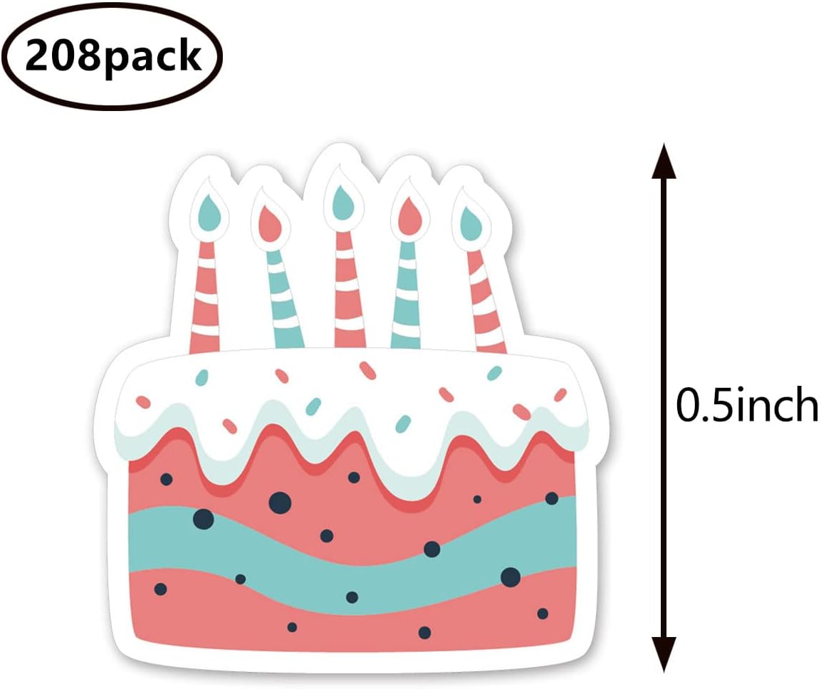 Cake Planner Stickers, 0.5in Birthday Reminder Stickers for Scrapbooking Calendar Crafting 208-Pack - Image 2