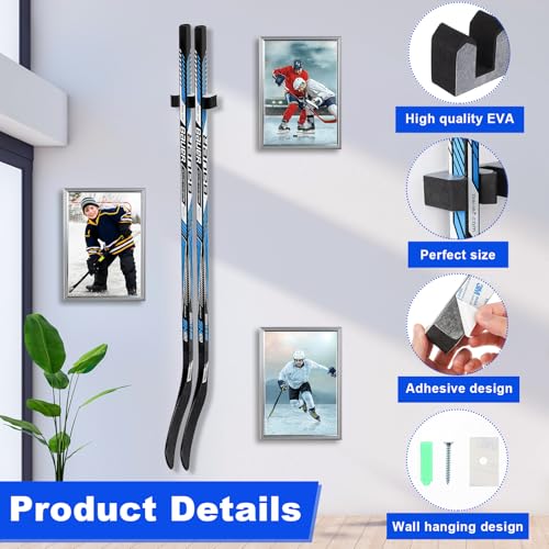 image for Yousoontic Hockey Stick Holder Wall Mount, 1-6 Stick Capacity, Ice and