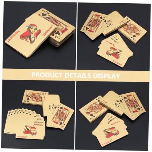 GALPADA Pokerkarten aus Kunststoff Goldfarben Flexibles Spielkartendeck für Reisen und Pokerpartys – Bild 5