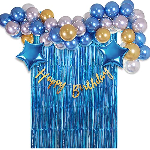 Party Propz Birthday Decoration Items - 41 Pcs| Happy Birthday Decorations for Boys Husband | Blue Balloons for Birthday Decoration
