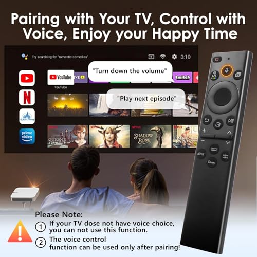 Solar Voice Remote Replacement for Samsung TV, BN59-01385A Rechargeable Smart TV Remote Control with USB-C Charging, Compatible with Samsung The Frame, Neo QLED, QLED, Crystal UHD 4K 8K TVs - image 3