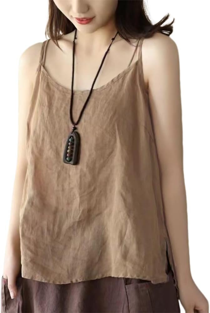 Chvity Womens Camisole Tank Tops Causal V-Neck Sleeveless Tops Summer Loose Fit Spaghetti Strap Cami Shirts