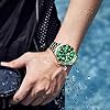 OLEVS Mens Watches Gold Silver Analogue Quartz Stainless Steel Men's Watch Big Face Classic Green Rotating Bezel Dress Watch Men Waterproof Calendar Luminous Watches for Mens Reloj para Hombre #2