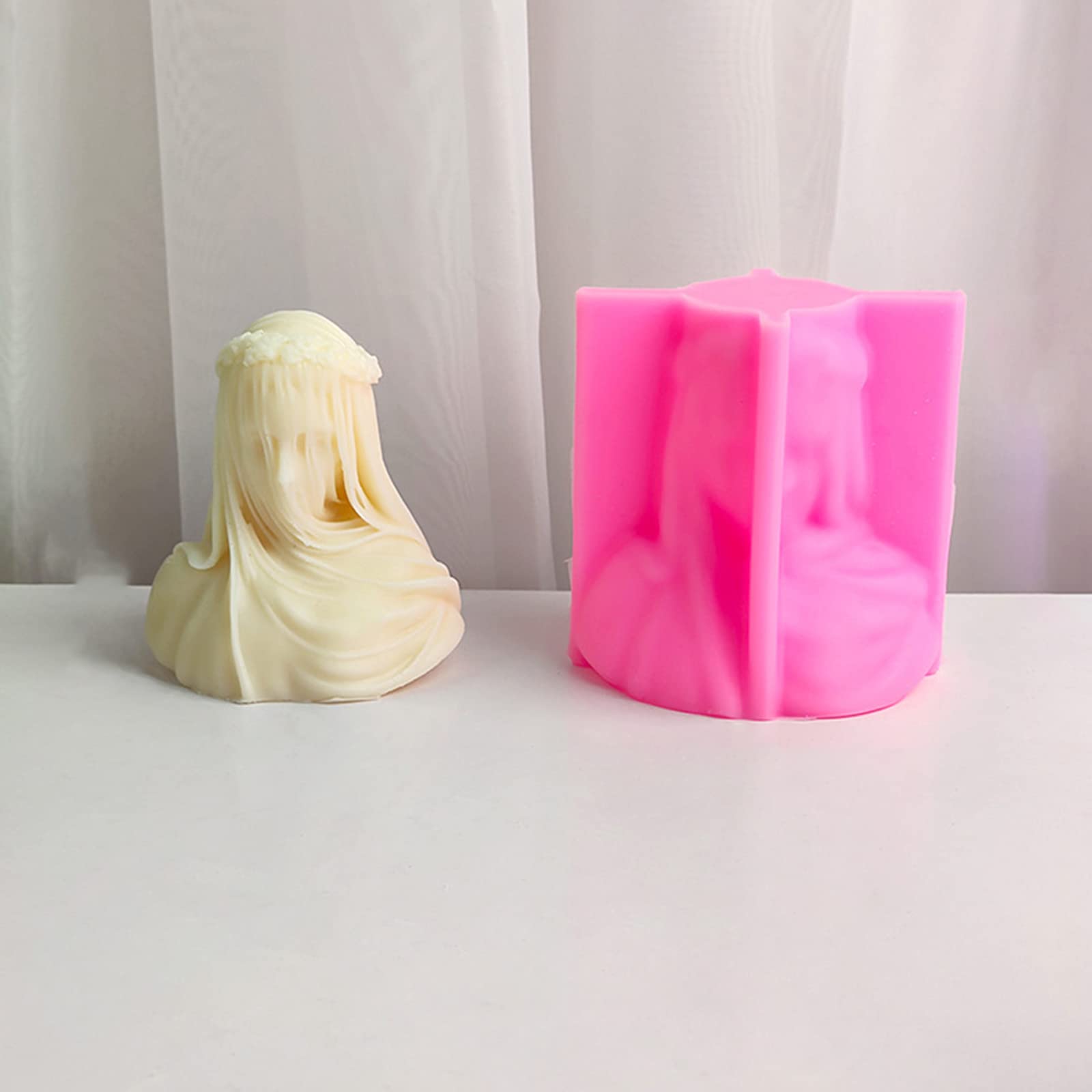 Silikonform „Schleierte Dame“ – Für Kerzen, Seife, Gips, 3D-Büstenform In S/M/L