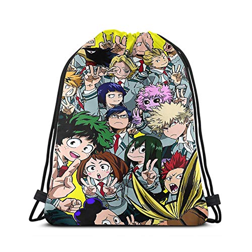 Anime Manga Drawstring Backpack Drawstring Bag Sports Fitness Bag School Travel Lightweight Backpack