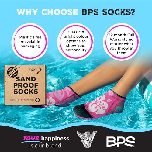 Image of BPS 'Aqua Series' 3mm Neoprene Water Socks for Sand, Beach, Soccer, Volleyball, Wetsuit Booties