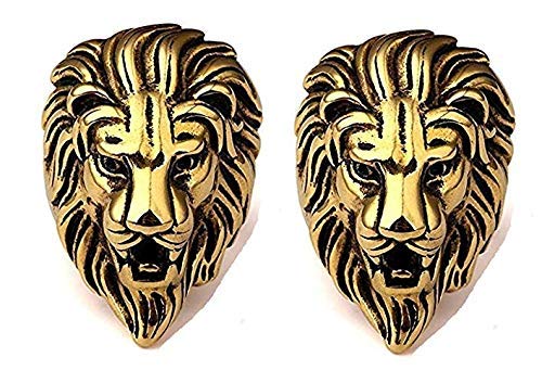 satguru Stainless Steel Lion Head Ring with Red Eyes Never Fading Silver Ring for Men Boys Girl Women (Pack of 2)-picture-16