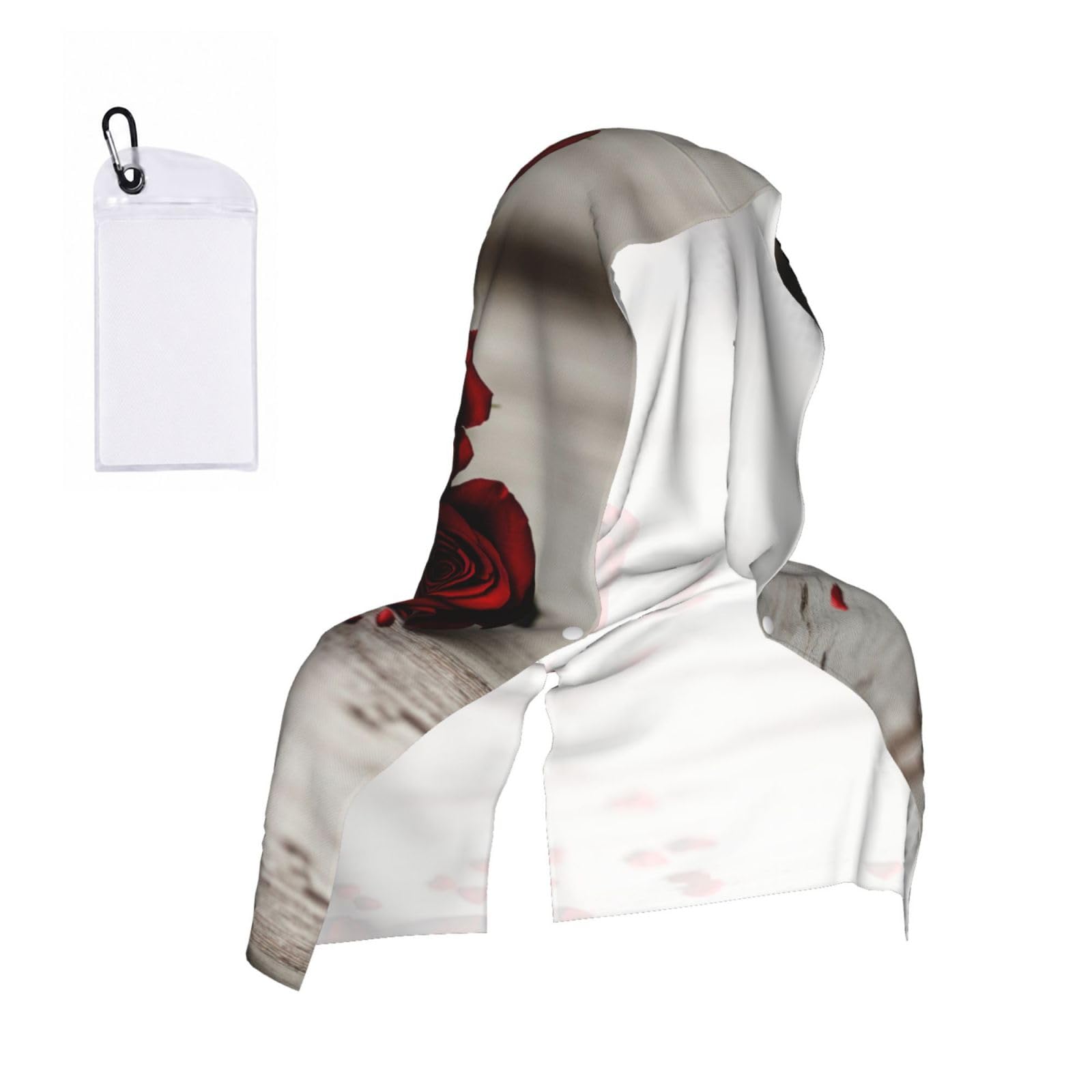 WXWJSHMGC Rose Print Cooling Hoodie Towel, Cooling Towels For Neck And Face Sun Protection Instant Cool Hoodie(Sport/Camping/Work Out/Hot Weather)