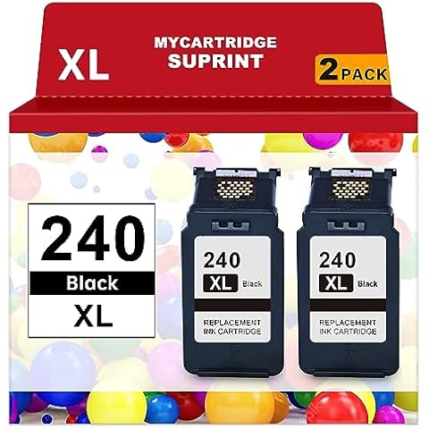 myCartridge SUPRINT 240XL Black Ink Cartridge Remanufactured Ink Cartridge Replacement for Canon PG-240 XL 240XL PG240XL for PIXMA MG3620 MG3600 MG3520 MG3222 TS5120 TS5100 MX472 Printer 240 XL Black Cover