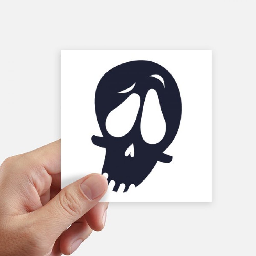 Sticker crâne Halloween torsadé 10cm DIYthinker - Set de 8 décals carrés multicolores résistants