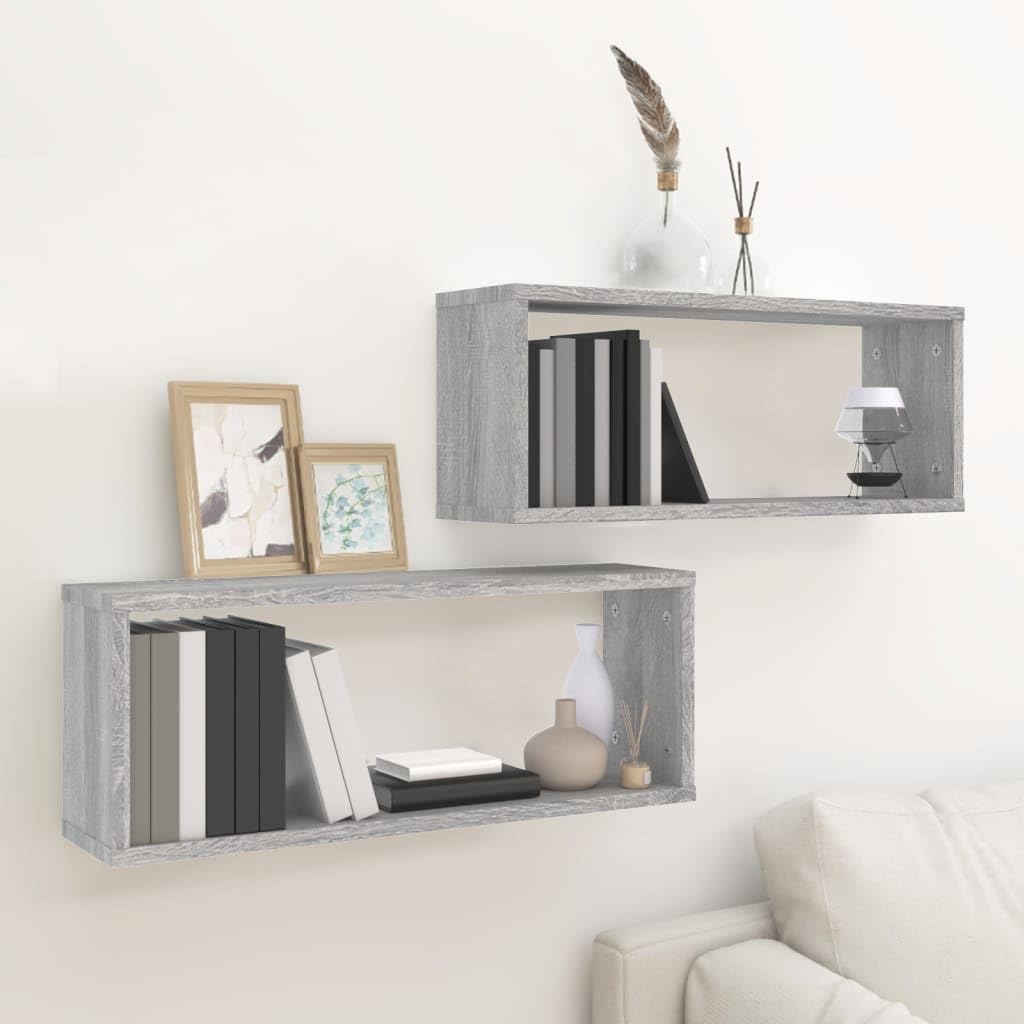 Étagère cube en bois avec surface lisse et grand rangement mural