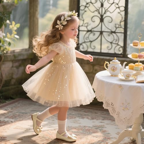 Image of GINFIVE Toddler Girls Dress Shoes Little Girls Mary Janes Ballerina Flats Shoes Toddler