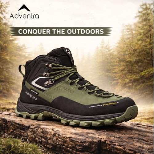 Image of Men Warm Waterproof Hiking Boots | Mid Ankle with Superior Grip | Boots | 3M Insulation | for Hiking Trails, Rugged Terrain | WH1106
