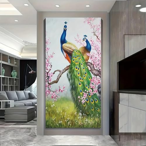 Toile paon impression HD grand format avec cadre premium - 3