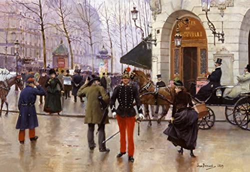 Poster Paris Grands Boulevards Jean Béraud pour salon élégant