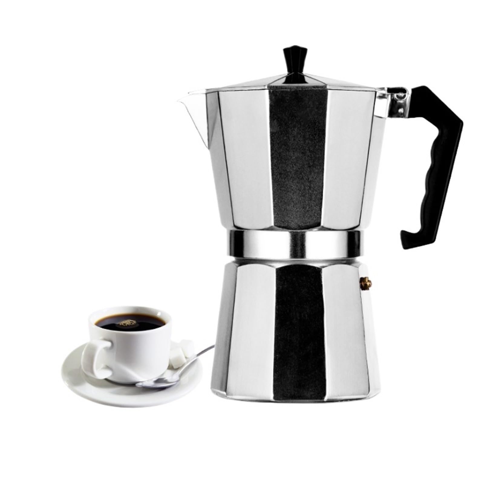 Cafetera Moka de aluminio auténtica para el hogar al aire libre, cafetera de aluminio Moka