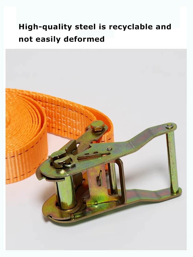 1 Piezas De Correas De Sujeción De Trinquete 38 Mm con 300 Kg De Capacidad De Juego De Correa De Trinquete Ajustable Simplemente Asegure Las Correas con Cargas(Thickened,3.8cmx2.5m/1.49x98in)