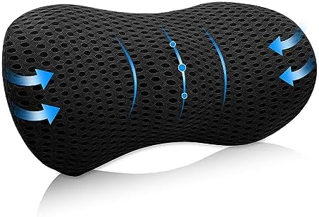 Tengyue Lumbar Support Pillow - Ergonomic Design for Office Chair, Car, and Home - Relieve Back Pain & Improve Posture - (Black)