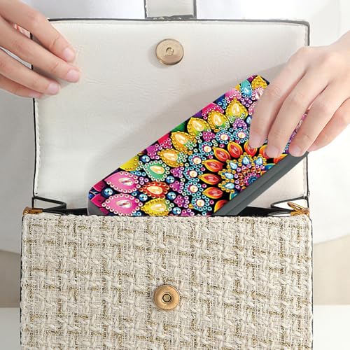 Image of DIY Diamond Painting Glasses Case, Mandala Flower Eyeglass Storage Box, Colorful 5D Diamond Art Kit for Adults, Travel Sunglasses Holder, Handmade Craft Gift Idea