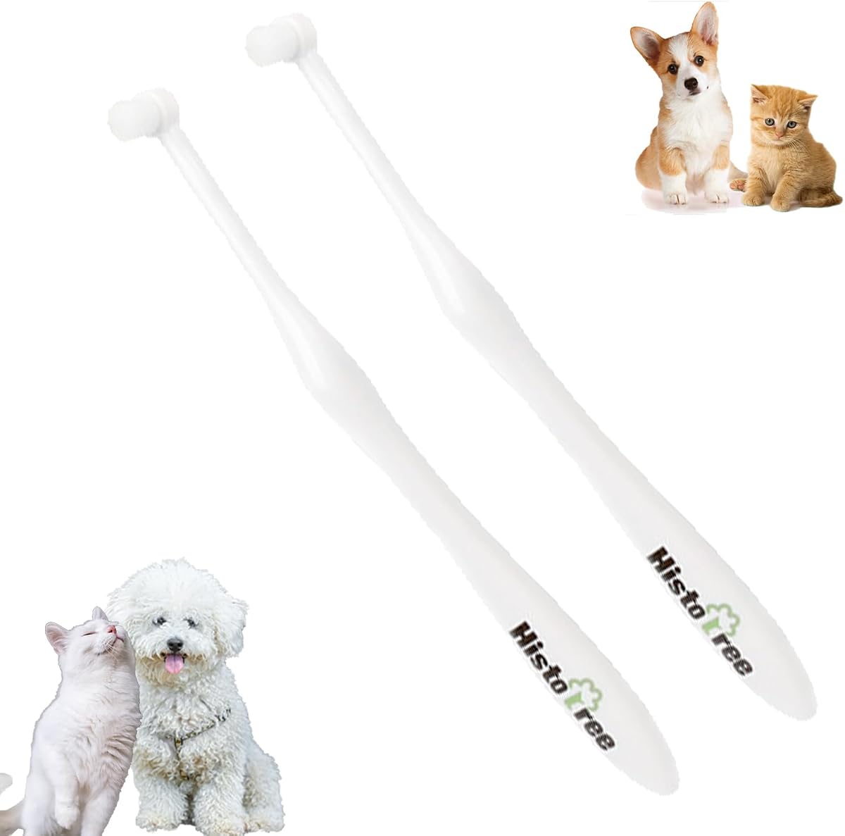 Cepillo de dientes para perros de raza pequeña, cepillo de dientes para mascotas para gatos, perros de raza pequeña, perros cachorros, cerdas micro nano suaves Utral que no dañan las encías