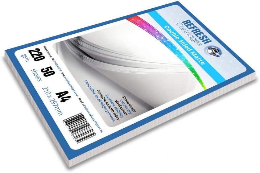 Refresh Cartridges Duo Matte/Double Sided A4 Professional Inkjet Photo Paper 220gsm - 50 Sheets, white - Image 3