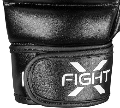 Fightx Mma Gloves For Men & Women Training Grip Wristwrap Gloves For Practice Boxing Fingerless Fighting Gloves Gloves For Adult Taekwondo Gloves Lightweight Karate Sparring Gloves (Black/White, S/M) #TOP4