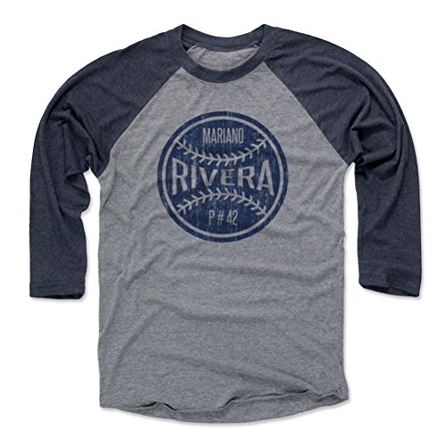500 LEVEL Mariano Rivera Tee Shirt (Baseball Tee, Large, Navy Heather Gray) - Mariano Rivera Ball B