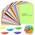 MumdoYAL 100 fogli fogli a4 colorati，fogli colorati a4，fogli colorati，origami per bambini，carta origami(70 g/m²) (20 colori) utilizzata per progetti di origami fai-da-te e progetti artistici.