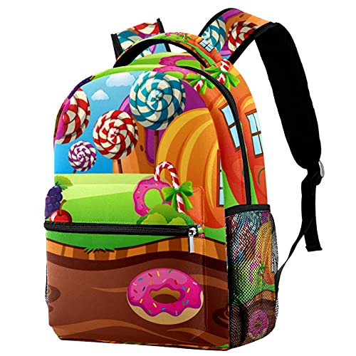 Sac à dos voyage campus maison de citrouille enfant avec porte-bouteille latéral
