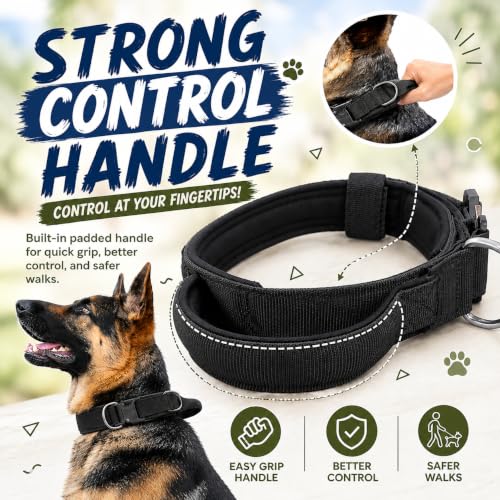 Image of Tactical Dog Collar and Leash Set, Black