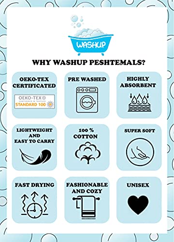 Washup Towel Peshtemal,%100 Turkish Cotton, Absorbent And Quick Drying, For Bath, Camping,Beach (Dark Gray) #TOP7