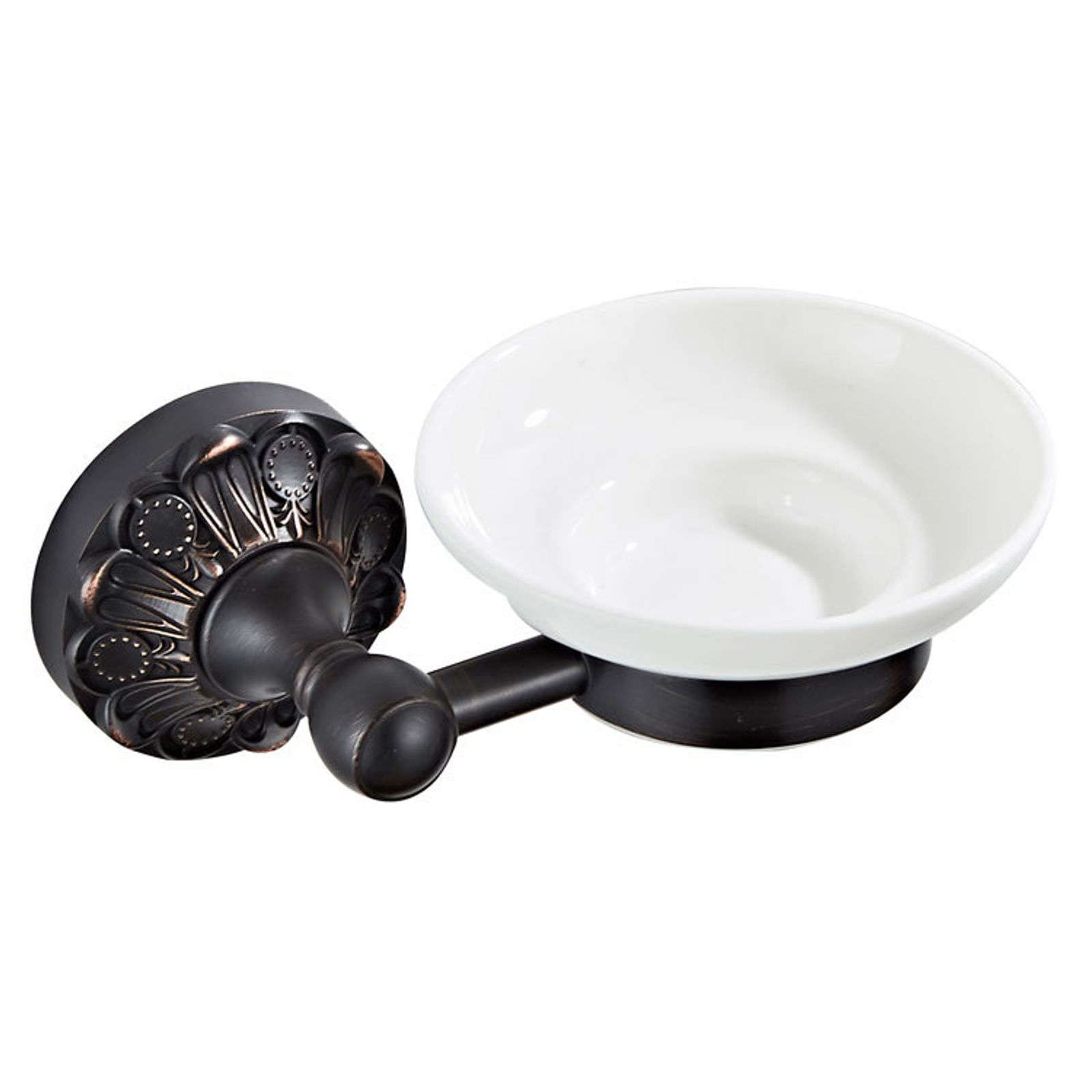 Wall Mount Soap Bathroom Wall Mounted Brass Soap And Sponge Holder With Ceramic Dish Black