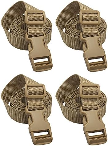 XTACER Backpack Accessory Strap Luggage Straps Cover Strap Sleeping Bag Strap with Buckle (TAN - Release Buckle Straps (4-Pack))