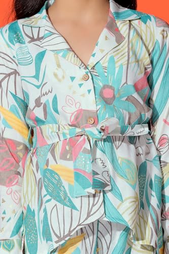 Image of Fashion Dream Girl's Rayon Cotton Clothing Set|Girls Clothing Set|Printed Girls Co-ords Set|Shirt and Pant set|Printed Clothing Set|2 Piece Set