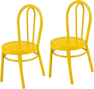 Totority 2 Pçs Cadeira Cadeira Em Miniatura Cadeira De Metal Cadeira Ao Ar Livre Cadeira Em Miniatura Decoração De Casa De Boneca De Jardim Modelo De Mini Cadeira Decoração De Casa Pequena