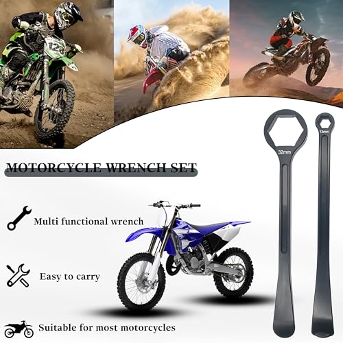 Image of 10mm /0.39''13mm /0.51''22mm /0.87''27mm /1.06''32mm /1.26''Tire Iron Lever Tool Spoon Motorcycle Tire Change Kit Wrench Set Bead Buddy Kit Tire Repair Tool for Bike EXC SX XC EXCF Dirt Pit Bike (Black)
