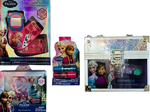 New Frozen Best Friends Set- Includes Travel Cosmetic Set As Well As Additional Lip Care Pack with Decorative Box to Store Items